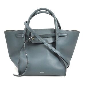 Celine big bag blue gray leather bag